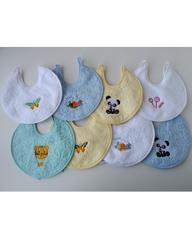 Babero redondo bordado plástico