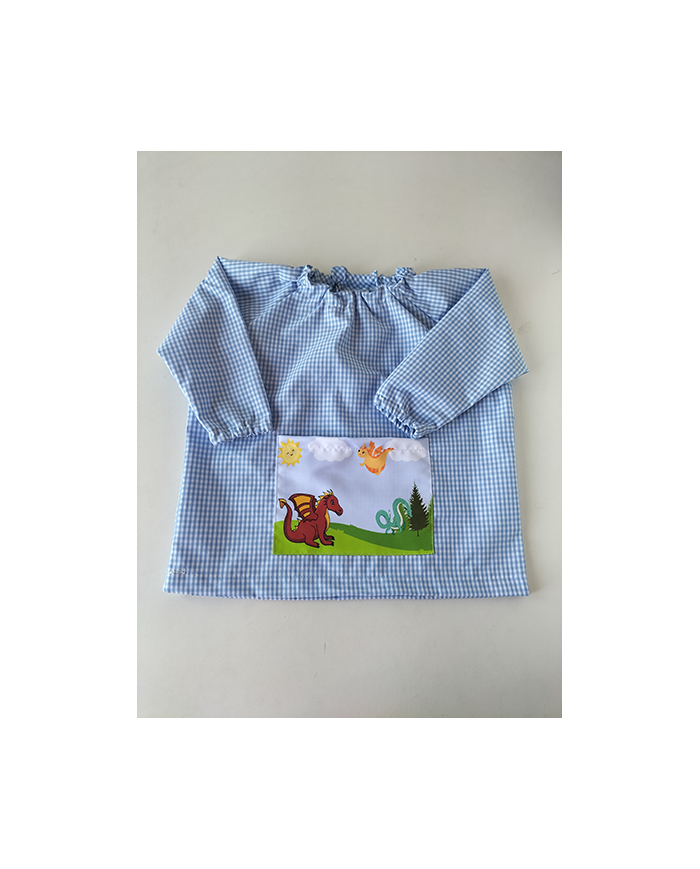 Bata coll goma butxaca estampada.