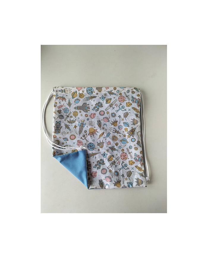 Mochila cuerdas estampada-lisa plástico