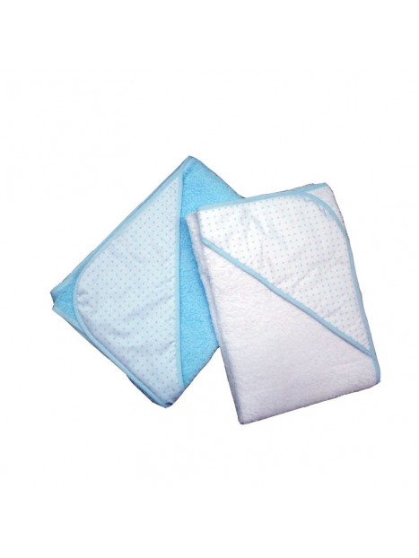 Capa de bany topos blau/rosa