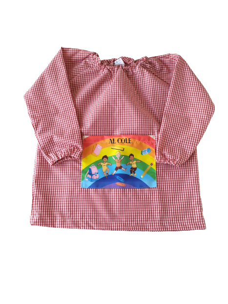 Bata coll goma butxaca estampada.